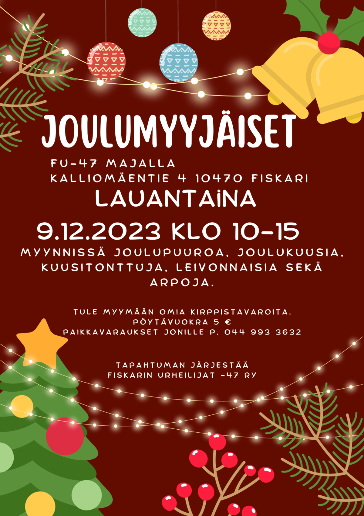 FU-47 Joulumyyjäiset 9.12.2023 – Fiskarin urheilijat -47